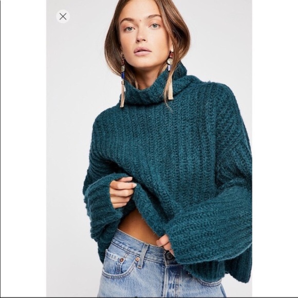 Free People Sweaters - Free People Fluffy Fox Sweater Green M
